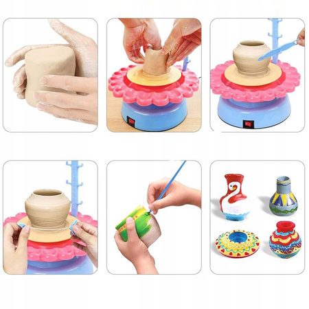 Koło garncarskie zestaw z gliną farbami kreatywny