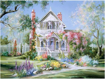 Obraz MALOWANIE PO NUMERACH Pampicio RAMA 50x40 Dom na przedmieściach