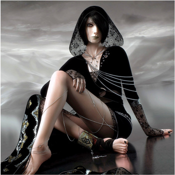 Obraz MALOWANIE PO NUMERACH Pampicio RAMA 50x40 Kobieta w czerni