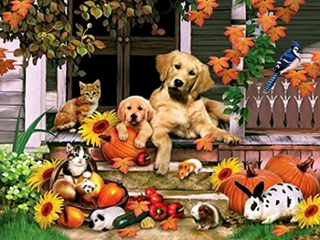 HAFT DIAMENTOWY Diamond Painting Mozaika Diamentowa Dla Dzieci Zestaw Pieski