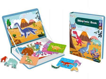 Magnetyczna układanka Magnetyczne Dinozaury dla dzieci Magnetic Book Puzzle