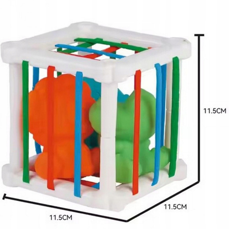KOSTKA ELASTYCZNA SENSORYCZNA SORTER KWADRAT GUMKI MULTIKOSTKA EDUKACYJNA