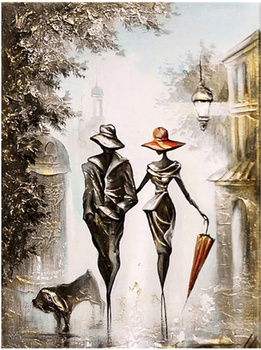 HAFT DIAMENTOWY Diamond Painting Mozaika Diamentowa Para na spacerze