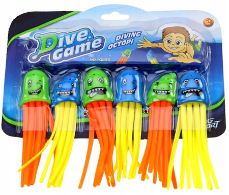 Ośmiornice DO NAUKI NURKOWANIA BASENU Zestaw 6szt Zabawki do nurkowania