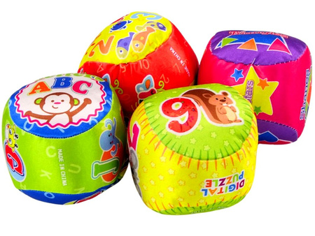 Piłeczki sensoryczne Miękkie piłki edukacyjne grzechotki obrazkowe