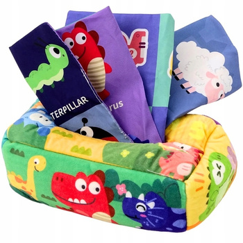 Pudełko chusteczek sensorycznych Miękkie szeleszczące na chusteczki kolorow