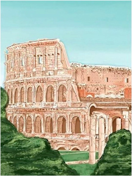 Obraz MALOWANIE PO NUMERACH RAMA W ZESTAWIE 50x40 dla dzieci Koloseum Stare Miasto