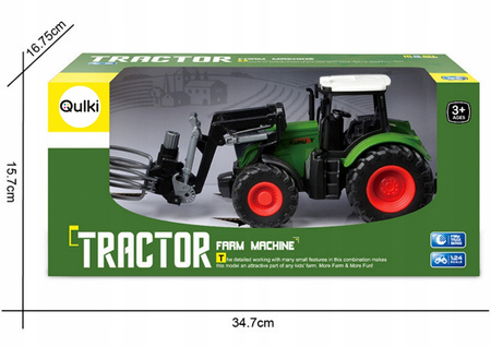 Traktor Ciągnik Ruchome ramię Gumowe koła ładowacz chwytak do bel