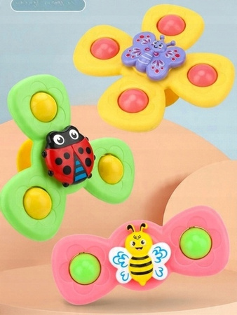 Zabawka Edukacyjna SENSORYCZNY Spiner Zestaw 3szt Grzechotka dla Niemowlaka