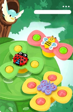 Zabawka Edukacyjna SENSORYCZNY Spiner Zestaw 3szt Grzechotka dla Niemowlaka