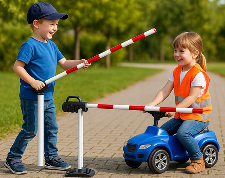 Szlaban Drogowy dla dzieci Ruchom podnoszony Nauka zasad ruchu Znak drogowy