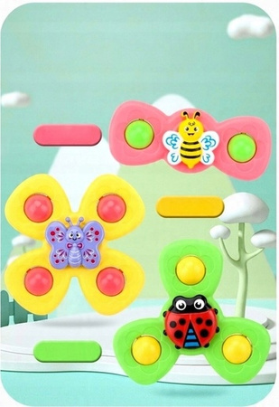 Zabawka Edukacyjna SENSORYCZNY Spiner Zestaw 3szt Grzechotka dla Niemowlaka