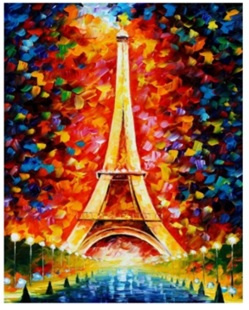 Obraz MALOWANIE PO NUMERACH RAMA W ZESTAWIE 50x40 Obraz do malowania dla dzieci Wieża Eiffla Paryż