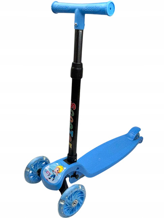 Hulajnoga Trójkołowa Balansowa Dla Dzieci świecące Koła LED Składana Niebie