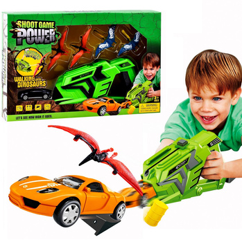 WYRZUTNIA KARABIN Z WYRZUTNIĄ DINOZAURÓW + AUT 2w1