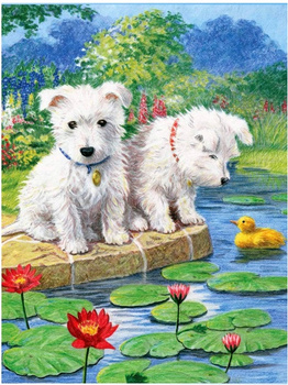 HAFT DIAMENTOWY Diamond Painting Mozaika Diamentowa Dla dzieci Zestaw Pies Pieski