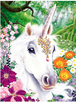HAFT DIAMENTOWY Diamond Painting Mozaika Diamentowa Dla dzieci Zestaw Koń Jednorożec