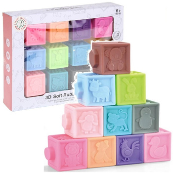 Miękkie klocki sensoryczne zestaw cyfry zwierzęta sensory dla dzieci