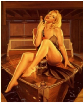 Obraz MALOWANIE PO NUMERACH RAMA W ZESTAWIE 50x40 Kobieta Akt Na Stole