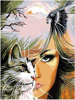 HAFT DIAMENTOWY Diamond Painting Mozaika Diamentowa Zestaw Twarz Kobiety