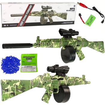 Karabin Snajperski Snajperka PISTOLET AUTOMAT na kulki żelowe wodne MP5 Luneta tłumik