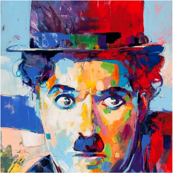Obraz MALOWANIE PO NUMERACH Pampicio RAMA 50x40 Charlie Chaplin