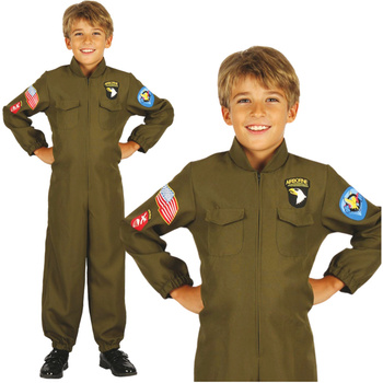 STRÓJ KARNAWAŁOWY PILOTA kostium przebranie PILOT WOJSKOWY  na bal 120 -130