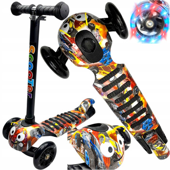 Hulajnoga Trójkołowa Balansowa Dla Dzieci z Czółenkami Koła LED Składana 50