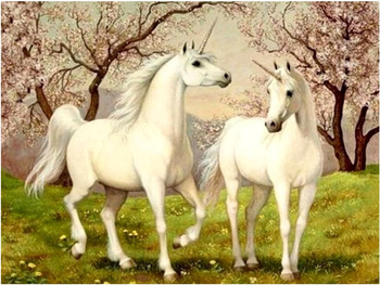 Obraz MALOWANIE PO NUMERACH Dla DZIECI JEDNOROŻCE KONIE 30x40 ZESTAW Z RAMĄ