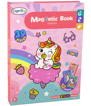 Magnetyczna układanka Jednorożce Unicorn Jednorożec Magnetic Book Puzzle 3+