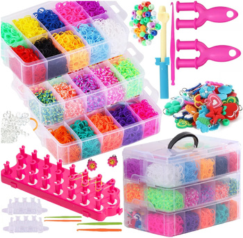 GUMKI DO ROBIENIA BRANSOLETEK W KUFERKU DUŻY ZESTAW 15000 szt Kuferek XXXL