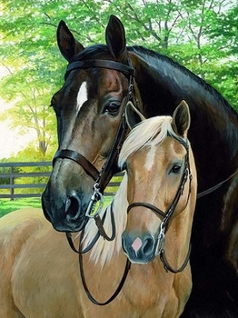 HAFT DIAMENTOWY Diamond Painting Mozaika Diamentowa Zestaw Dla dzieci Koń Konie