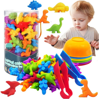 ZESTAW DO NAUKI LICZENIA I KOLORÓW Gra MONTESSORI edukacyjna FIGURKI W TUBA