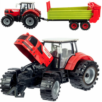 Duży Traktor z Przyczepą Ciągnik NAPĘD Ruchome elementy