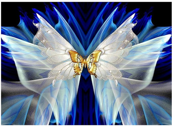 HAFT DIAMENTOWY Diamond Painting Mozaika Diamentowa Dla dzieci Zestaw Złoty Motyl