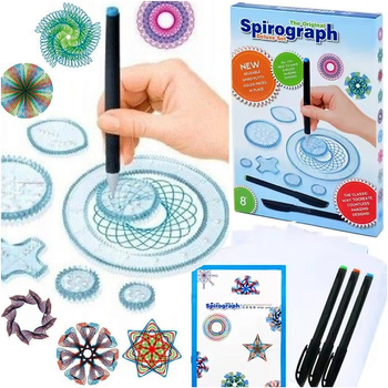 Spirograf Zestaw do Rysowania 3D Wzory Szablony GRATIS Zabawka Edukacyjna