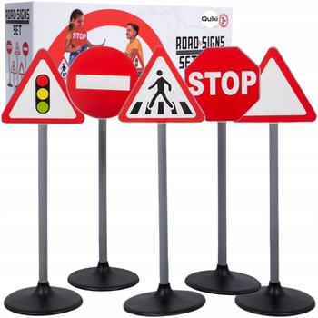 Znaki drogowe zabawkowe Zestaw Duże znaki edukacyjne Duży znak drogowy x5