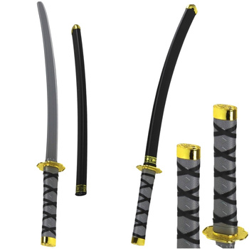 Miecz Samurajski Broń Wojownika Akcesoria Ninja Katana Karnawał Bal 73cm