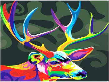 Obraz MALOWANIE PO NUMERACH RAMA W ZESTAWIE 50x40 Jeleń Poroże