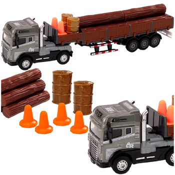 Auto Ciężarówka Tir z naczepą Drewna Samochód z napędem światła dźwięki