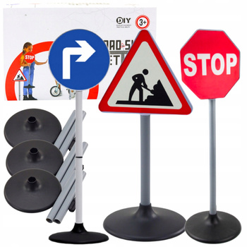 Znaki drogowe zabawkowe Zestaw Duże znaki edukacyjne Znak drogowy 70cm