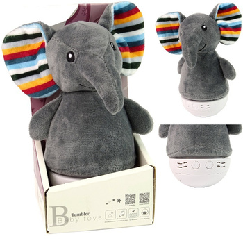 Wańka wstańka sensoryczna zabawka lampka Słoń usypiacz