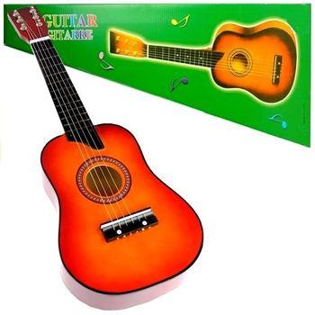 GITARA DREWNIANA AKUSTYCZNA 6 STRUNOWA DLA DZIECI 60cm METALOWE STRUNY