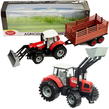 Duży Traktor z Przyczepą Ciągnik NAPĘD Ruchome elementy