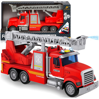 Straż pożarna z drabiną samochód Z NAPĘDEM Dźwięki Światła Syrena