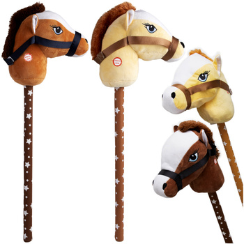 GŁOWA KONIA PLUSZOWA KOŃ NA KIJU DŹWIĘKI