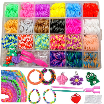 Gumki do robienia bransoletek biżuterii duży zestaw LOOM BANDS