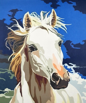 Obraz MALOWANIE PO NUMERACH Dla DZIECI KOŃ KONIE 30x40 ZESTAW Z RAMĄ