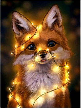 Obraz MALOWANIE PO NUMERACH Dla DZIECI Świąteczny LIS 40x50 ZESTAW Z RAMĄ