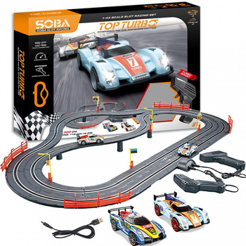 TOR WYŚCIGOWY Samochodowy ELEKTRYCZNY Sterowany dla dzieci 2 auta 2 x pilot